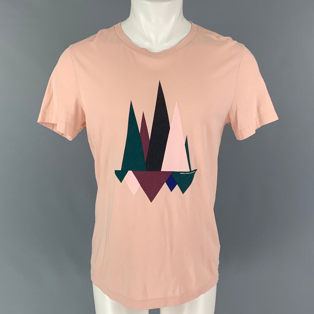 RON DORFF Size M Pink Graphic Cotton T-shirt